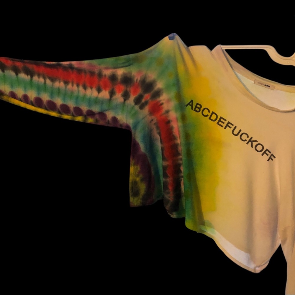 Fashion Nova Multicolor Tie-Dye Crop Top